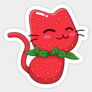 Strawberry Kitty Sticker